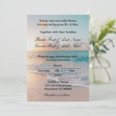Beach Wedding Invitation Kaart (Staand voorkant)