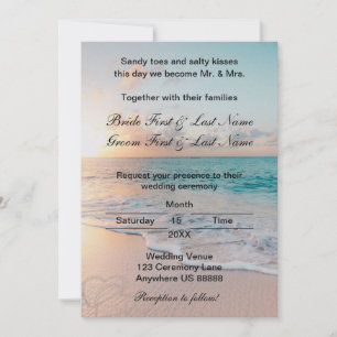 Beach Wedding Invitation Kaart