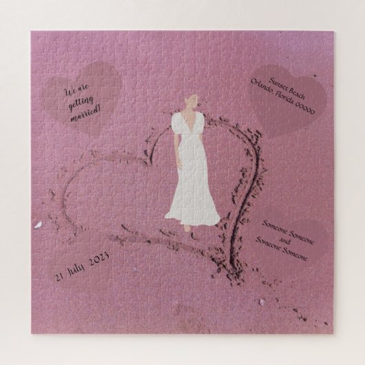 Beach Wedding Invitation Legpuzzel (Verticaal)