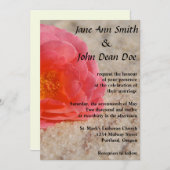 Beach Wedding Invitation:  Roos in de zand Kaart (Voorkant / Achterkant)