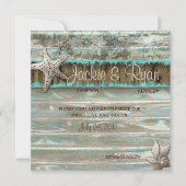 Beach Wedding Invitation Seashell Blue Save The Date (Voorkant)