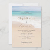 Beach Wedding Invitation Seaside/Oceanside Wedding Kaart (Voorkant)
