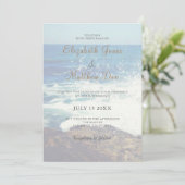 Beach Wedding Invitation Seaside/Oceanside Wedding Kaart (Staand voorkant)