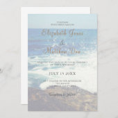 Beach Wedding Invitation Seaside/Oceanside Wedding Kaart (Voorkant / Achterkant)