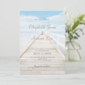 Beach Wedding Invitation Seaside/Oceanside Wedding Kaart (Staand voorkant)