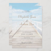 Beach Wedding Invitation Seaside/Oceanside Wedding Kaart (Voorkant / Achterkant)