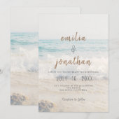 Beach Wedding Invitation Seaside/Oceanside Wedding Kaart (Voorkant / Achterkant)