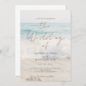 Beach Wedding Invitation Seaside/Oceanside Wedding Kaart (Voorkant / Achterkant)