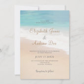 Beach Wedding Invitation Seaside/Oceanside Wedding Kaart (Voorkant)
