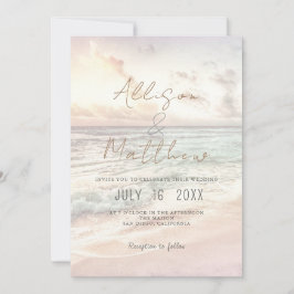 Beach Wedding Invitation Seaside/Oceanside Wedding Kaart