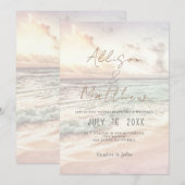 Beach Wedding Invitation Seaside/Oceanside Wedding Kaart (Voorkant / Achterkant)