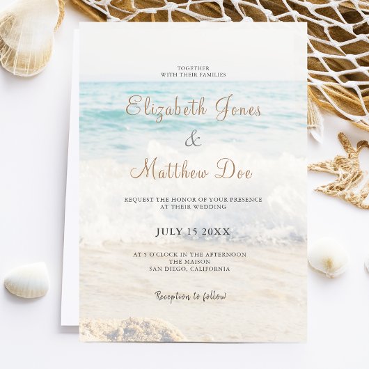 Beach Wedding Invitation Seaside/Oceanside Wedding Kaart