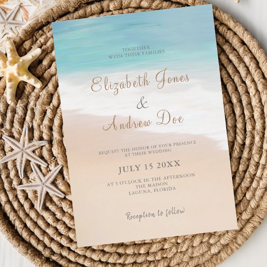 Beach Wedding Invitation Seaside/Oceanside Wedding Kaart