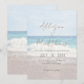 Beach Wedding Invitation Seaside/Oceanside Wedding Kaart (Voorkant / Achterkant)