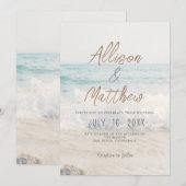 Beach Wedding Invitation Seaside/Oceanside Wedding Kaart (Voorkant / Achterkant)