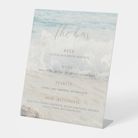 Beach Wedding Invitation Seaside/Oceanside Wedding Reclamebord Met Voetstuk (Voorkant)