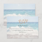 Beach Wedding Invitation Seaside/Oceanside Wedding RSVP Kaartje (Voorkant / Achterkant)