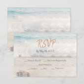 Beach Wedding Invitation Seaside/Oceanside Wedding RSVP Kaartje (Voorkant / Achterkant)