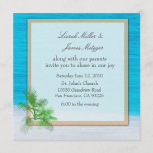 BEACH Wedding Invitation Sjabloon Kaart