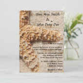 Beach Wedding Invitation:  Starfish Foto Kaart (Staand voorkant)