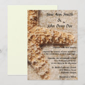 Beach Wedding Invitation:  Starfish Foto Kaart (Voorkant / Achterkant)