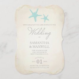 Beach Wedding Invitation - Starfish Kaart