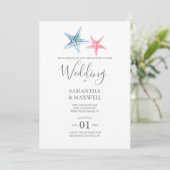 Beach Wedding Invitation - Starfish Kaart (Staand voorkant)