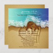 Beach Wedding Invitation van 5,25 x 5,25 inch Kaart (Voorkant / Achterkant)