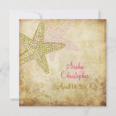 Beach Wedding Invitations/spkles stock Kaart (Voorkant)