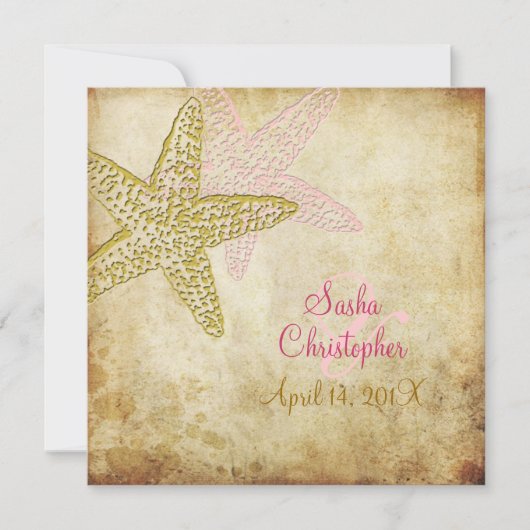  Beach Wedding Invitations/spkles stock Kaart (Voorkant)