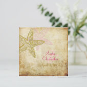  Beach Wedding Invitations/spkles stock Kaart (Staand voorkant)