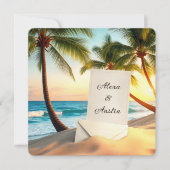 Beach Wedding Invite Kaart (Voorkant)