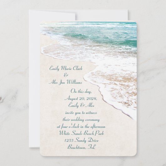 Beach Wedding Invite Kaart (Voorkant)