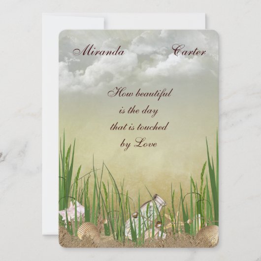 Beach Wedding Invite Kaart (Voorkant)