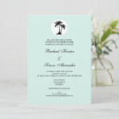 Beach Wedding Invitiation - Turquoise Kaart (Staand voorkant)