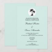 Beach Wedding Invitiation - Turquoise Kaart (Voorkant / Achterkant)