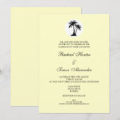 Beach Wedding Invitiation - Yellow Kaart (Voorkant / Achterkant)