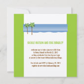 Beach Wedding Invitting Palm Trees Cream Green Kaart (Voorkant)