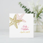 Beach Wedding Invitting/speckles stock Kaart (Staand voorkant)