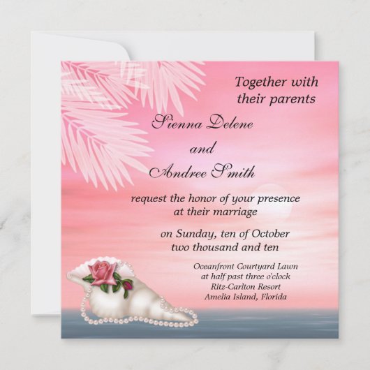 Beach Wedding Kaart (Voorkant)