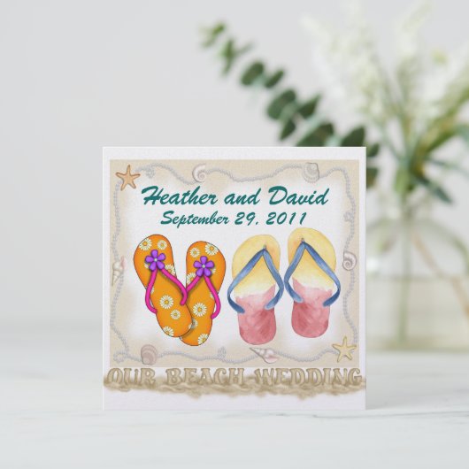 Beach Wedding Kaart (Staand voorkant)