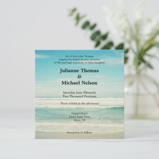 Beach Wedding Kaart (Staand voorkant)