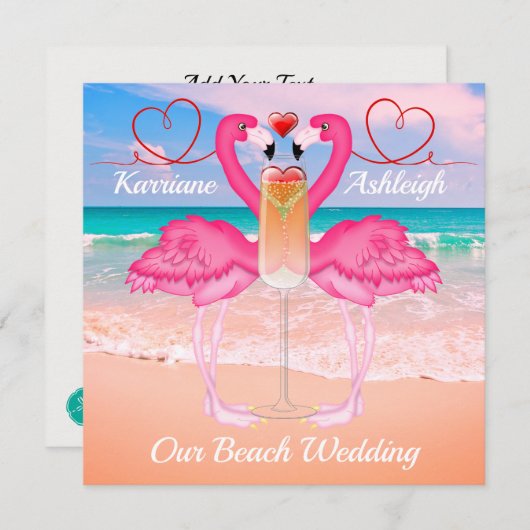Beach Wedding Kaart (Voorkant / Achterkant)