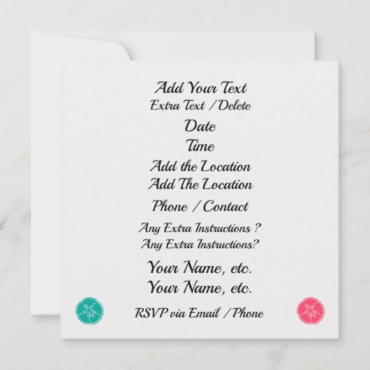 Beach Wedding Kaart (Achterkant)