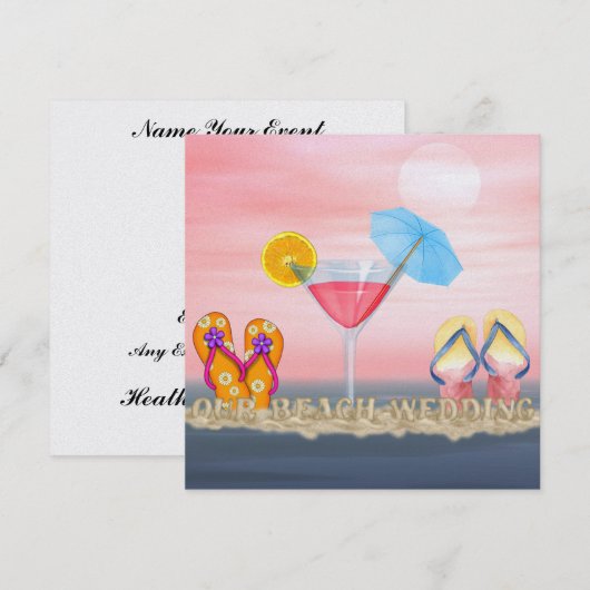 Beach Wedding Kaart (Voorkant / Achterkant)