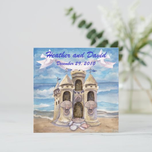 Beach Wedding Kaart (Staand voorkant)