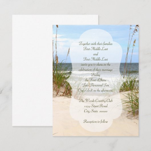 Beach Wedding Kaart (Voorkant / Achterkant)