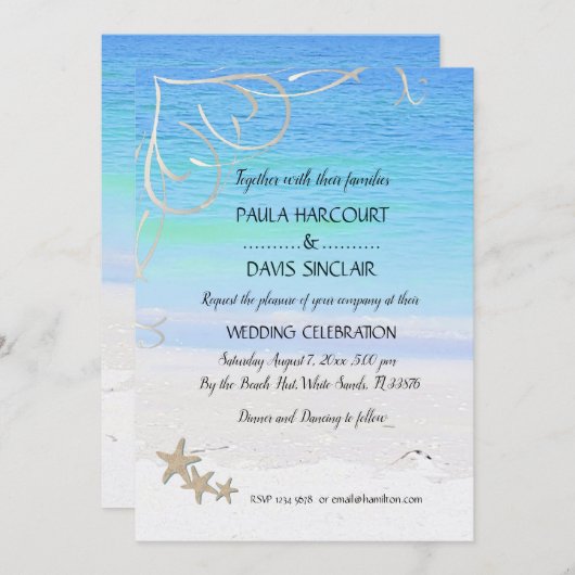 Beach Wedding Kaart (Voorkant / Achterkant)