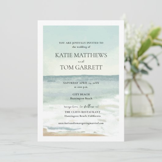 Beach Wedding Kaart (Staand voorkant)