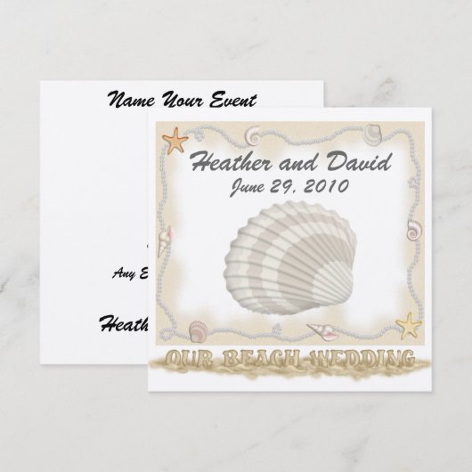 Beach Wedding Kaart (Voorkant / Achterkant)